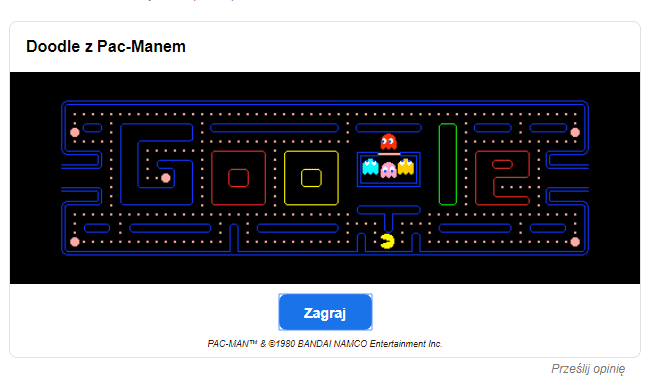 Pac Man Google Doodle