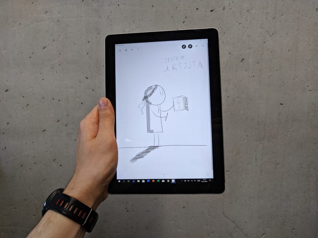 Microsoft Surface Go przykładowy rysunek