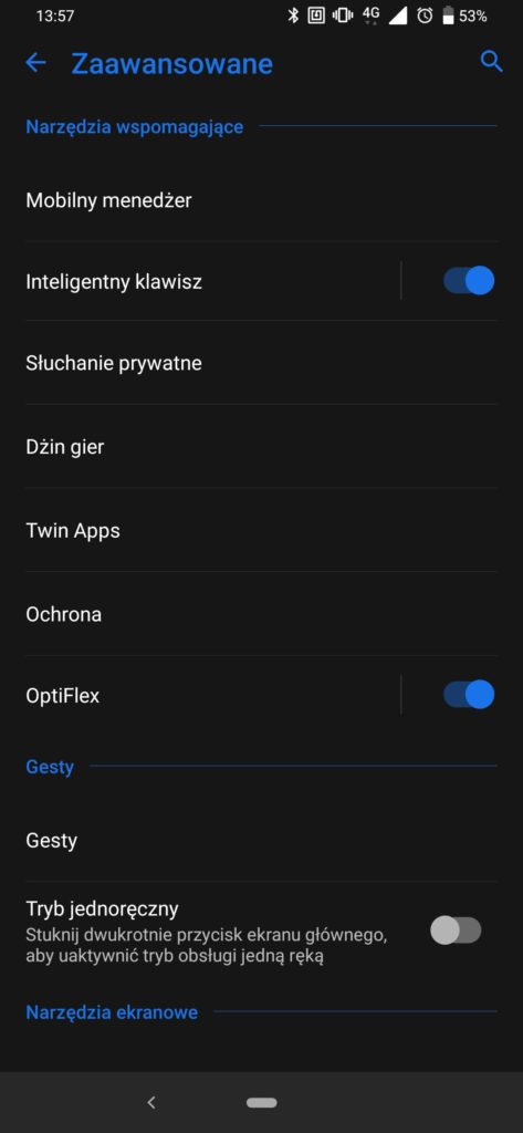 Asus Zenfone 6 dodatkowe funkcje systemu