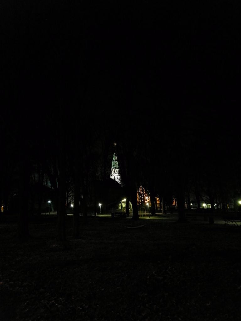 P Smart Pro zdjęcie parku w nocy