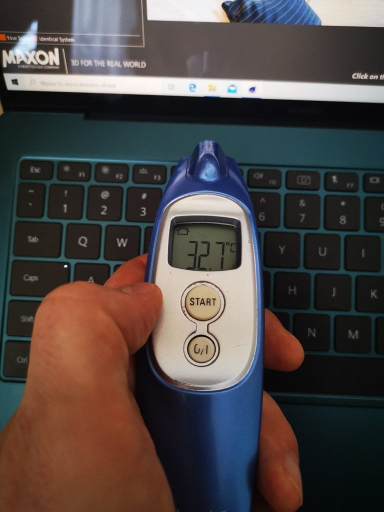 MateBook X Pro 2020 temperatura obudowy pod obciążeniem