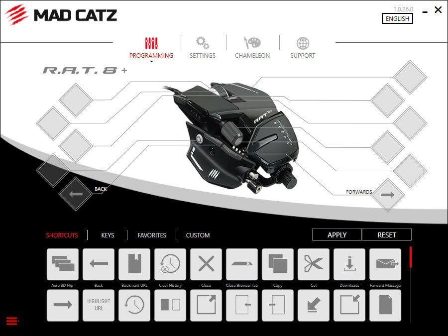 Mad Catz RAT 8+ skróty klawiszy