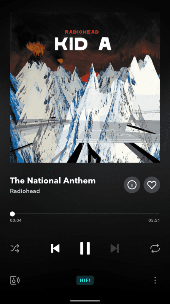 radiohead kid a - okładka z Tidala