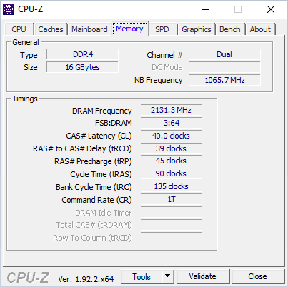 CPUZ Acer Swift 3 RAM taktowanie, prędkości