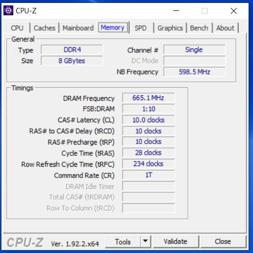 Dell Latitude 3510 CPU-Z pamięć