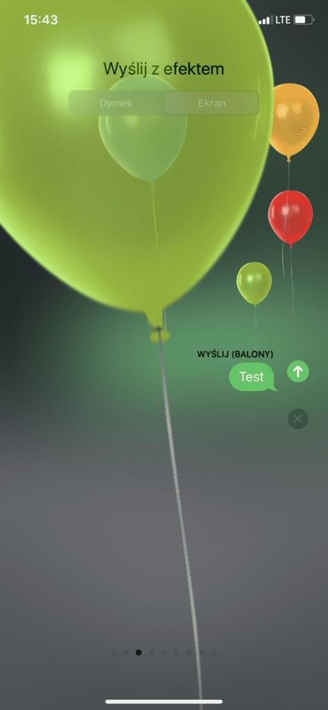 balony - efekty wizualne w iPhonie