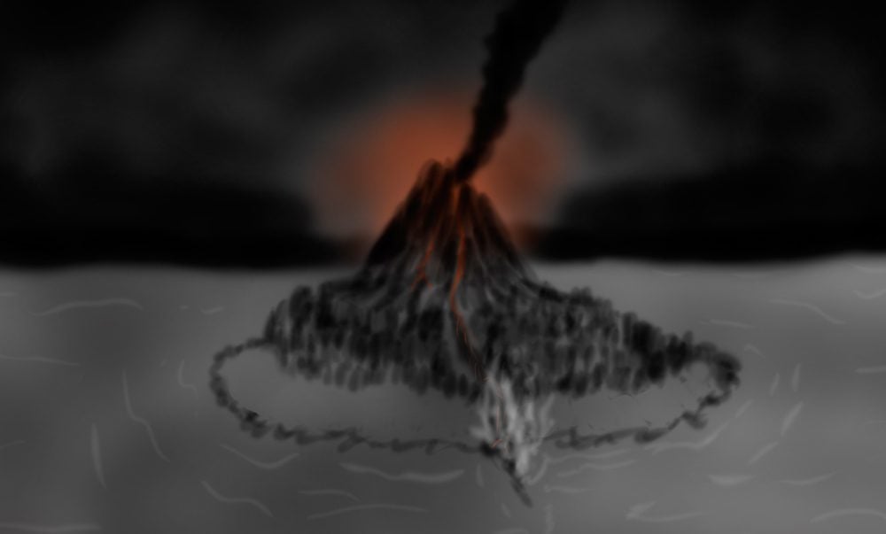 straszny wulkan