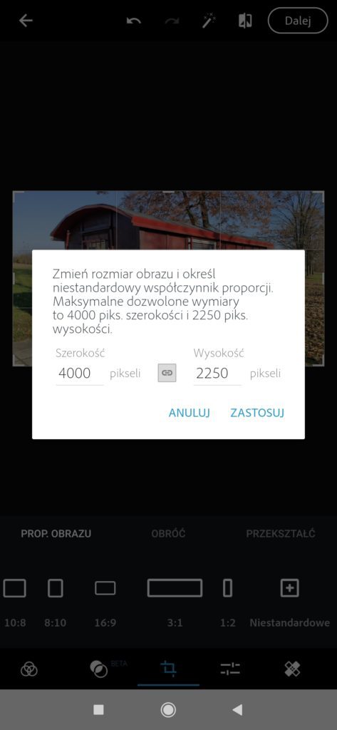 zmiana rozdzielczości zdjęcia na telefonie