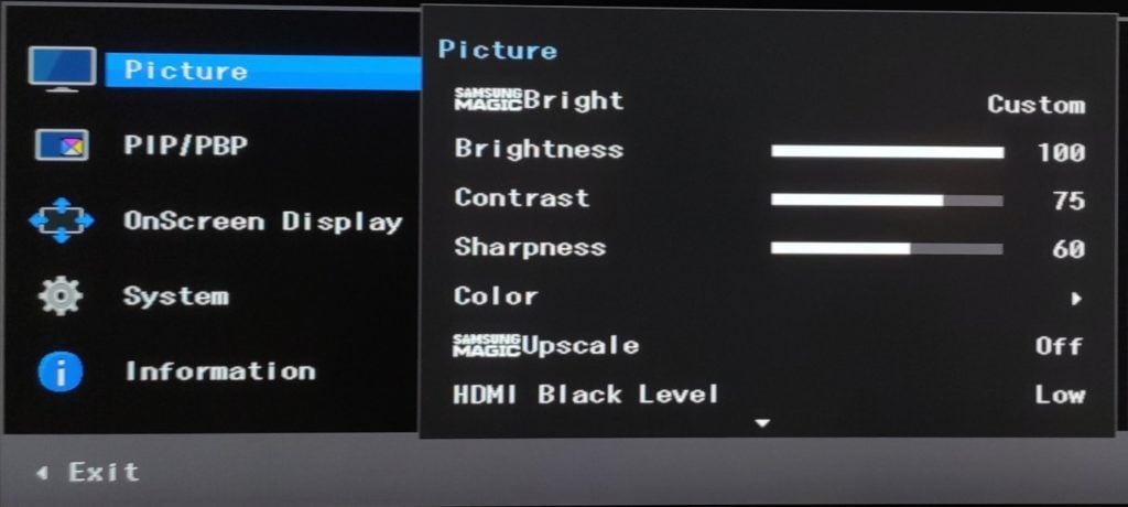 Samsung U28R550UQU menu OSD picture