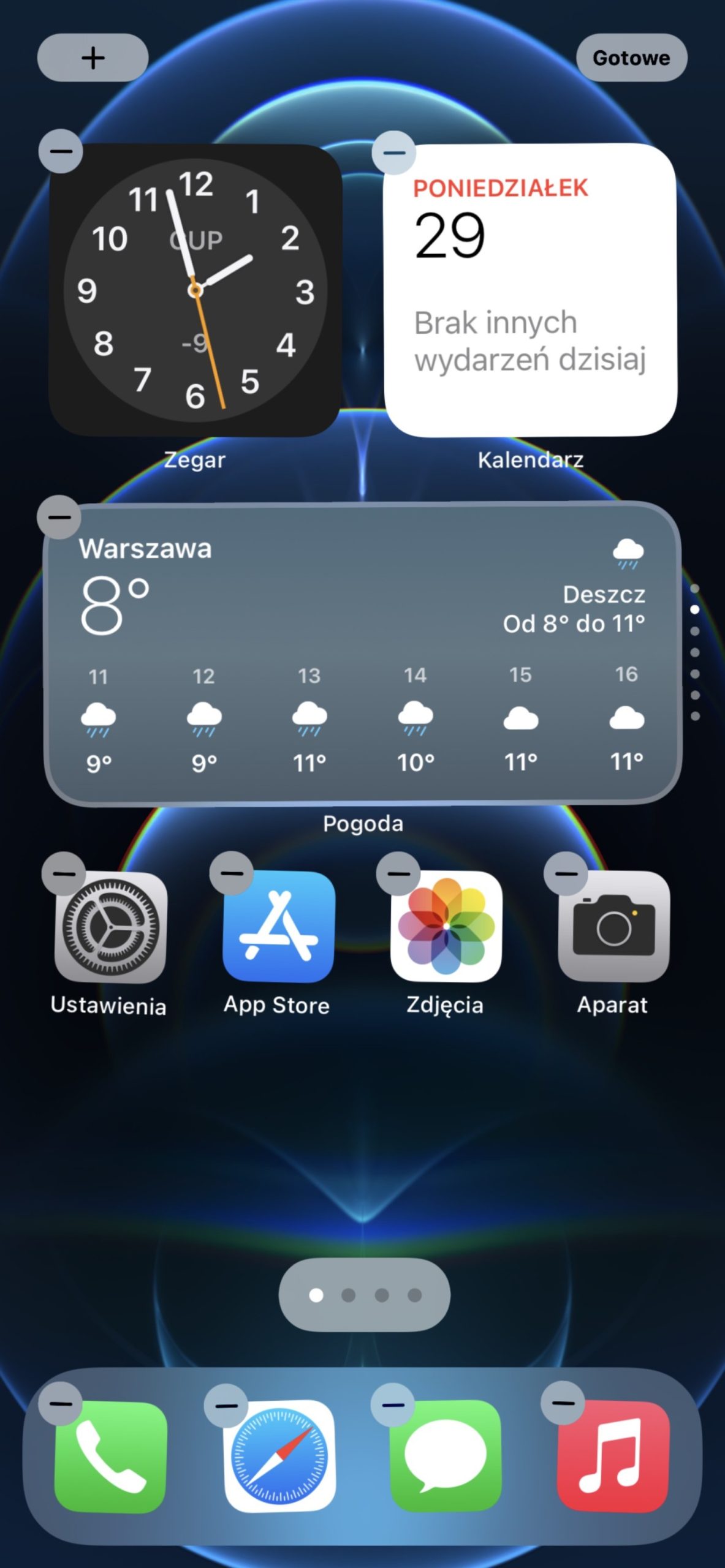edycja ekranu początkowego apple iphone ios