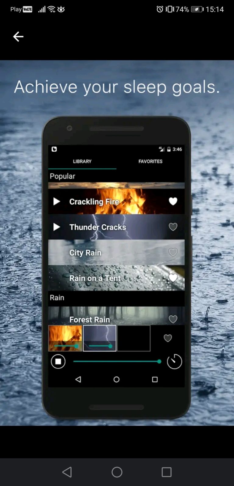 rain rain sounds aplikacje do spania