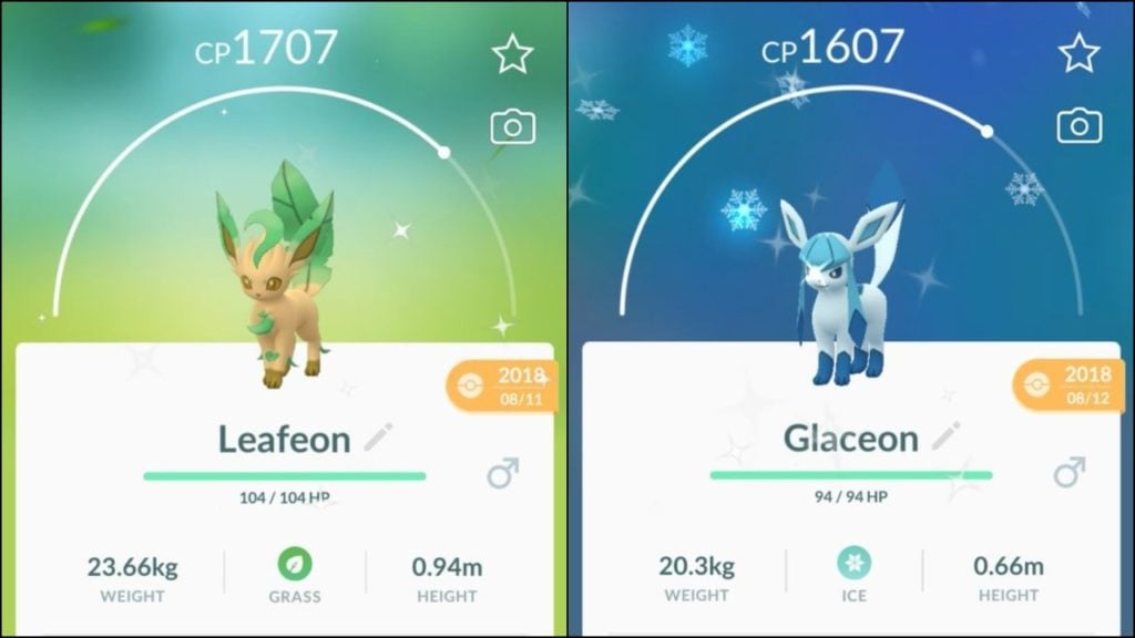 Leafeon i GLaceon w Pokemon GO