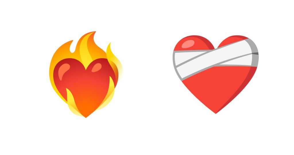 nowe emoji google serca
