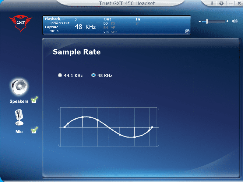 sample rate aplikacja GXT