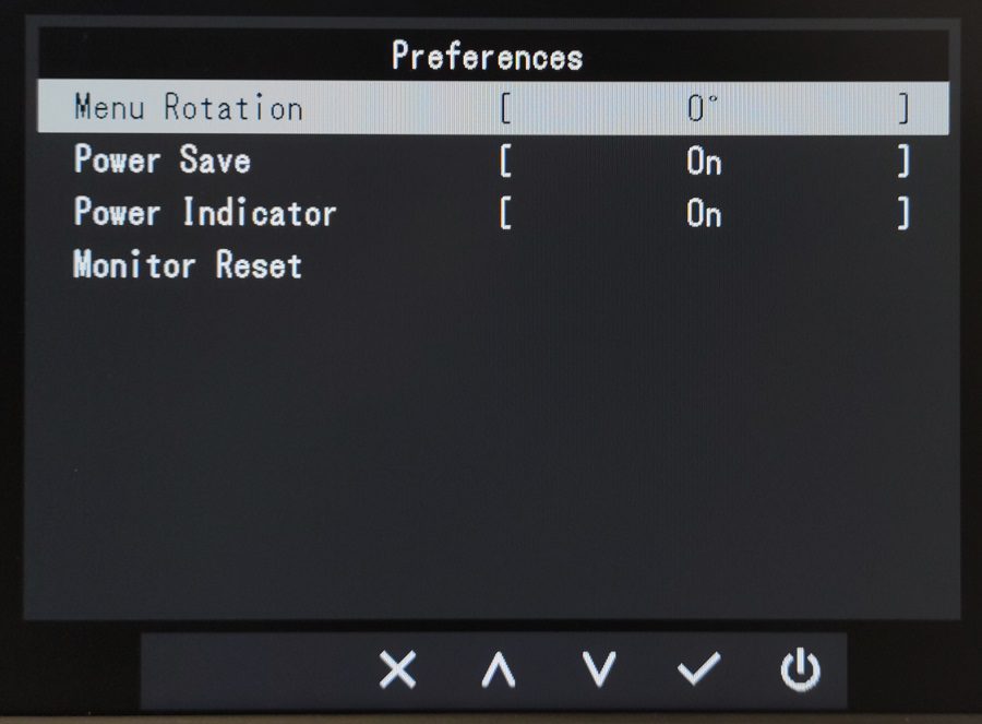 Eizo EV2480 menu ustawienia preferencji