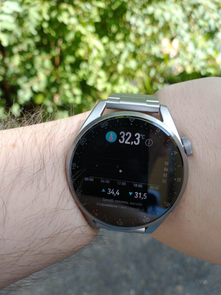 Huawei Watch 3 Pro mierzenie temperatury skóry