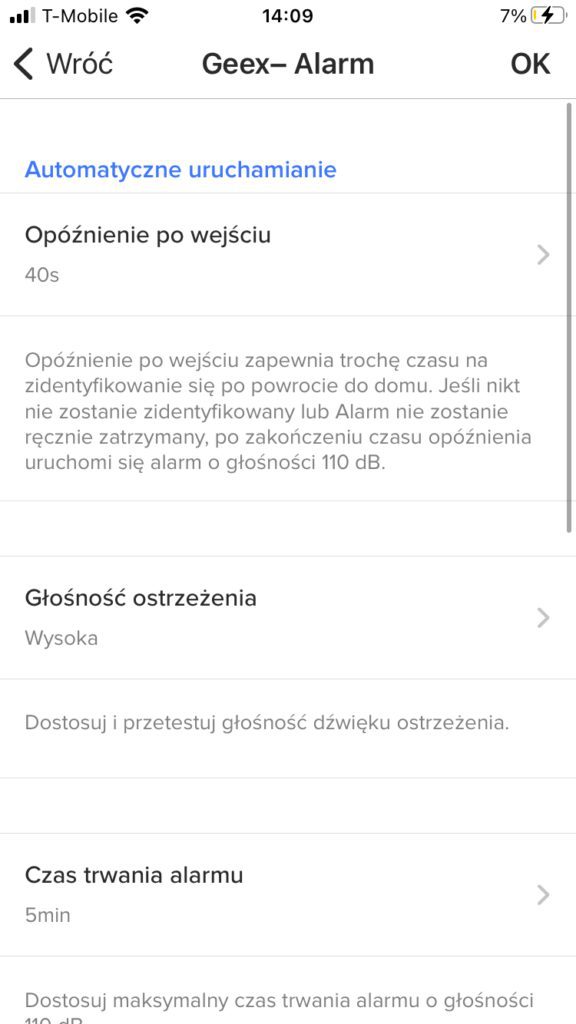 Alarm w aplikacji kamery Netatmo