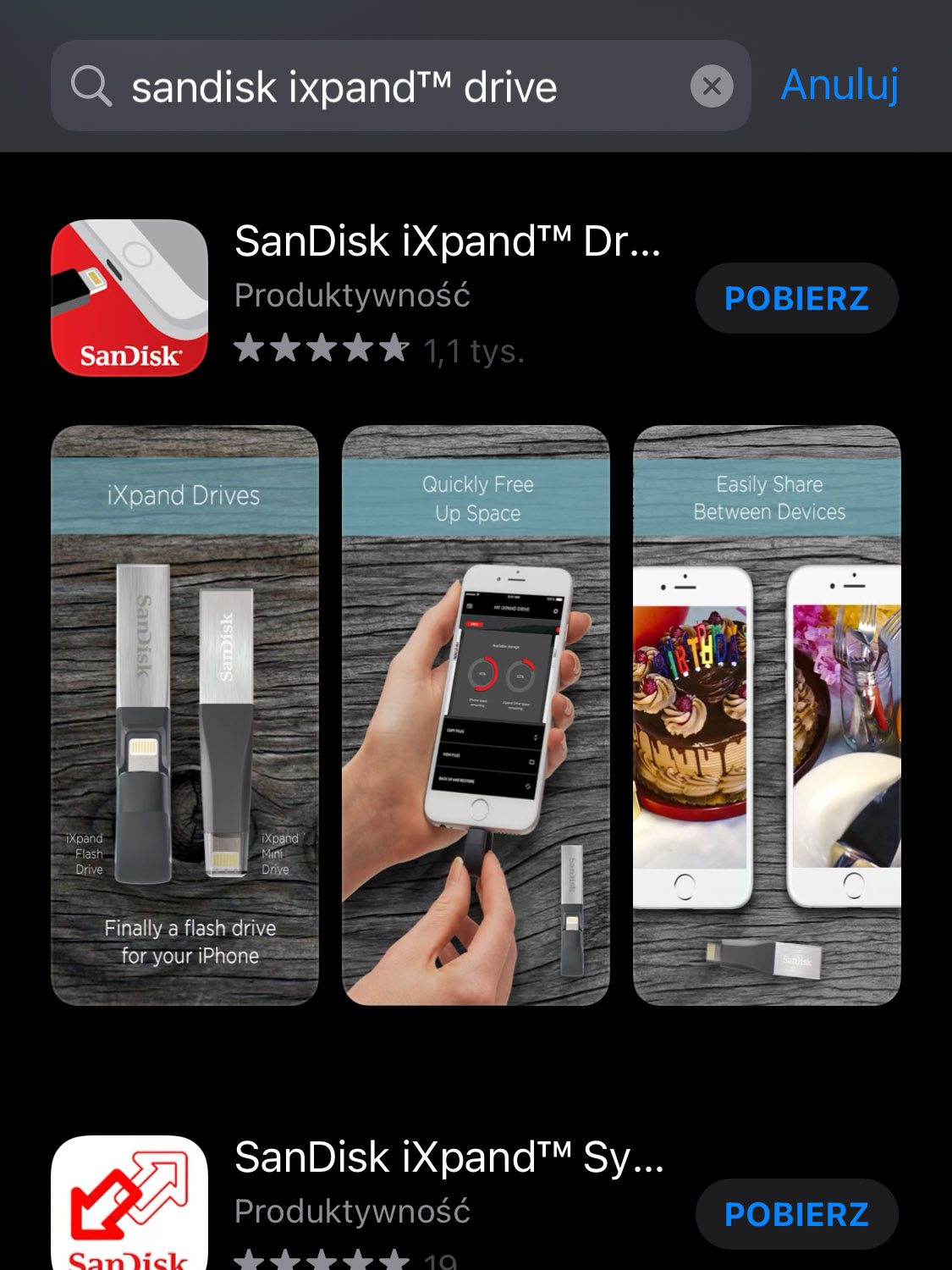 app store sandisk ixpand drive