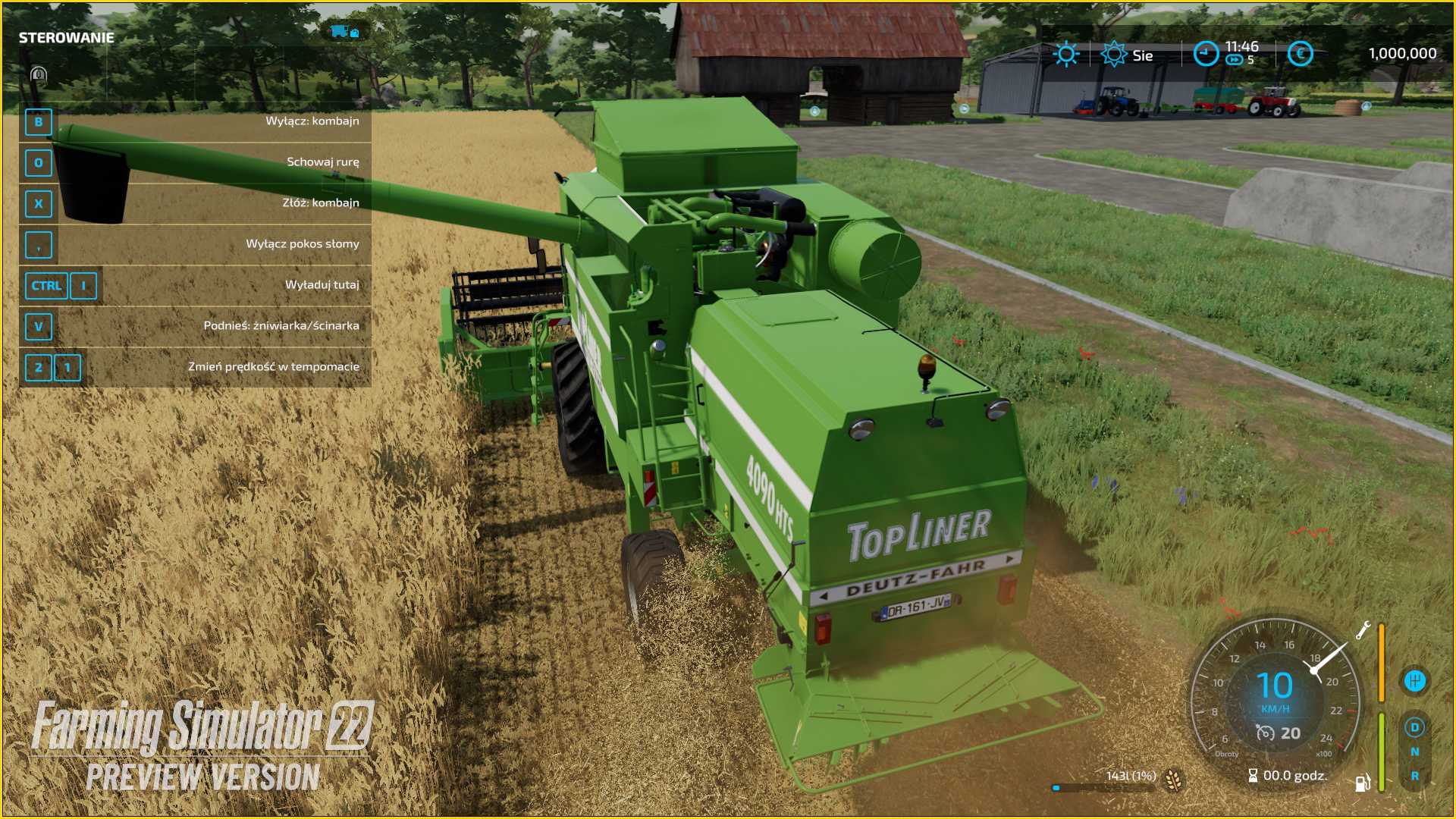 jazda kombajnem w farming simulator 22
