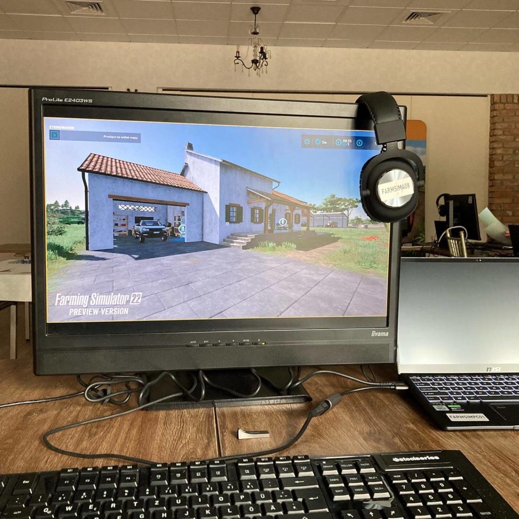 przedpremierowa wersja farming simulator 22 na ekranie