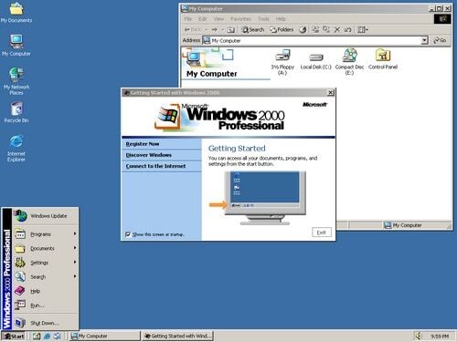 interfejs windowsa 2000