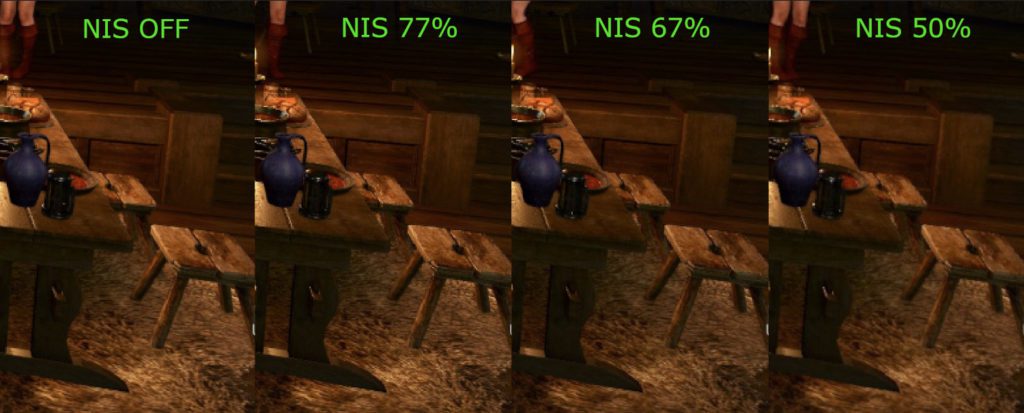 porównanie trybów jakości nvidia image scaling w wiedźminie 3