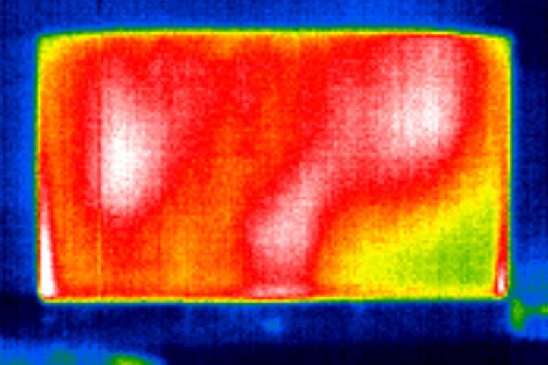 podświetlenie telewizora sony 55x85j, obraz z termogramu