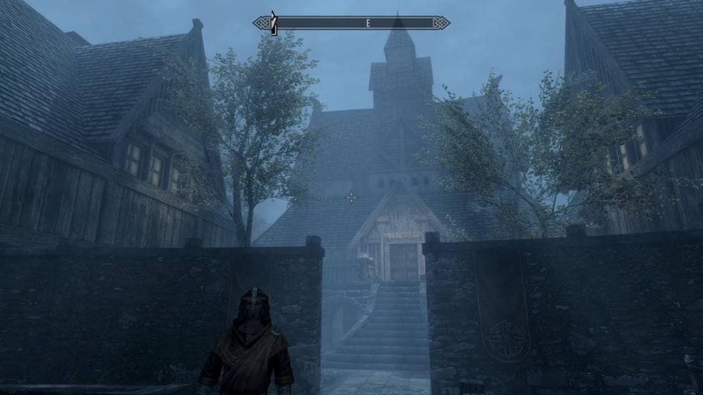 Screenshot z gry Skyrim - świątynia w Pękninie