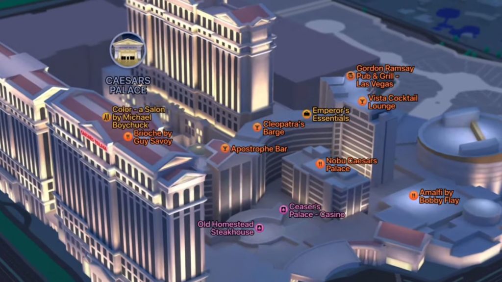 Apple Maps widok na Las Vegas