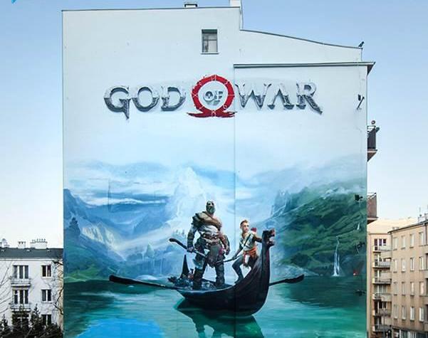 god of war mural