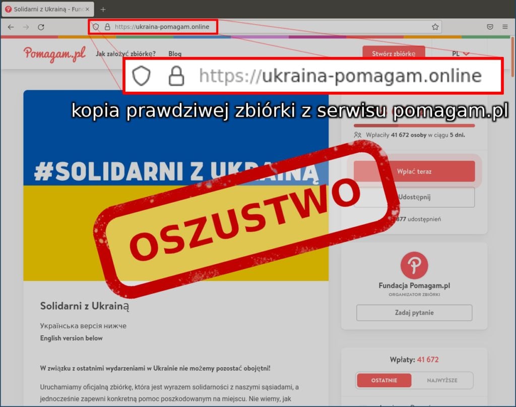 CERT Polska fałszywa zbiórka na Ukrainę fake news