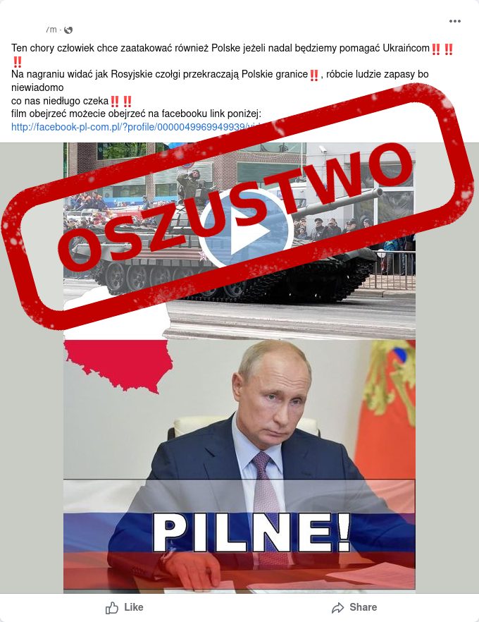 Sekurak Fake News Rosja agresja na Polskę