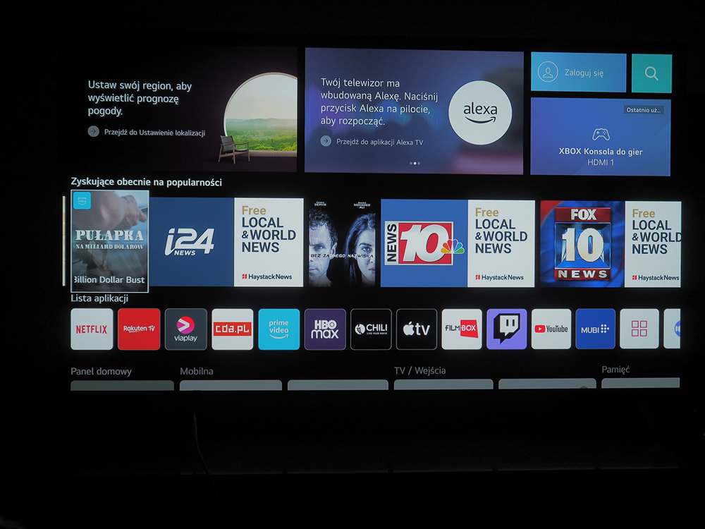 ekran systemu webOS LG OLED55A2