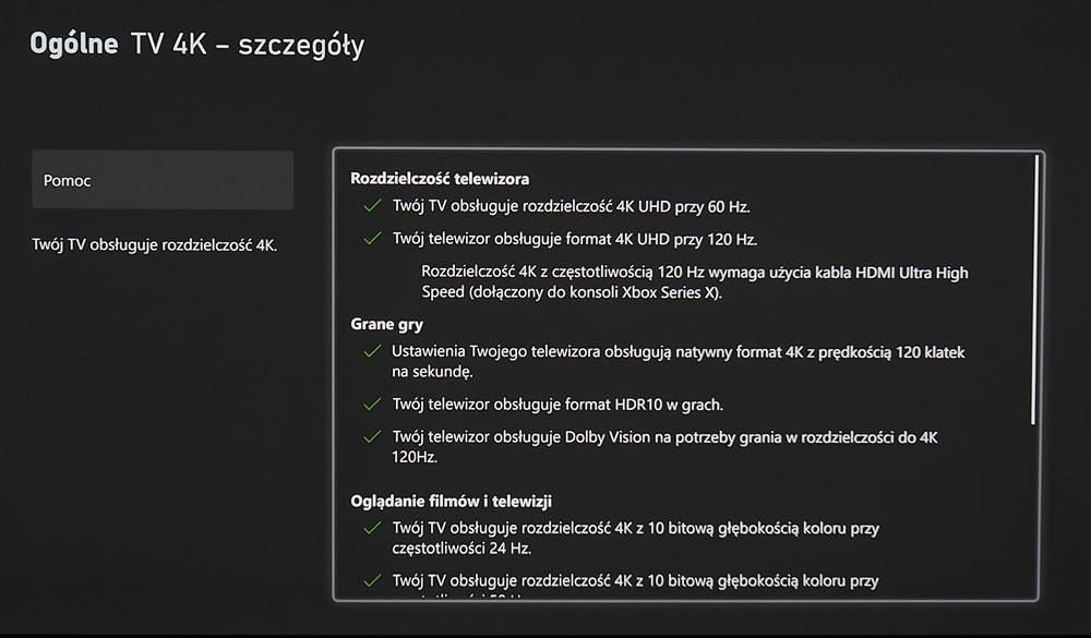 ocena możliwości telewizora LG OLED48C2 przez konsolę xbox