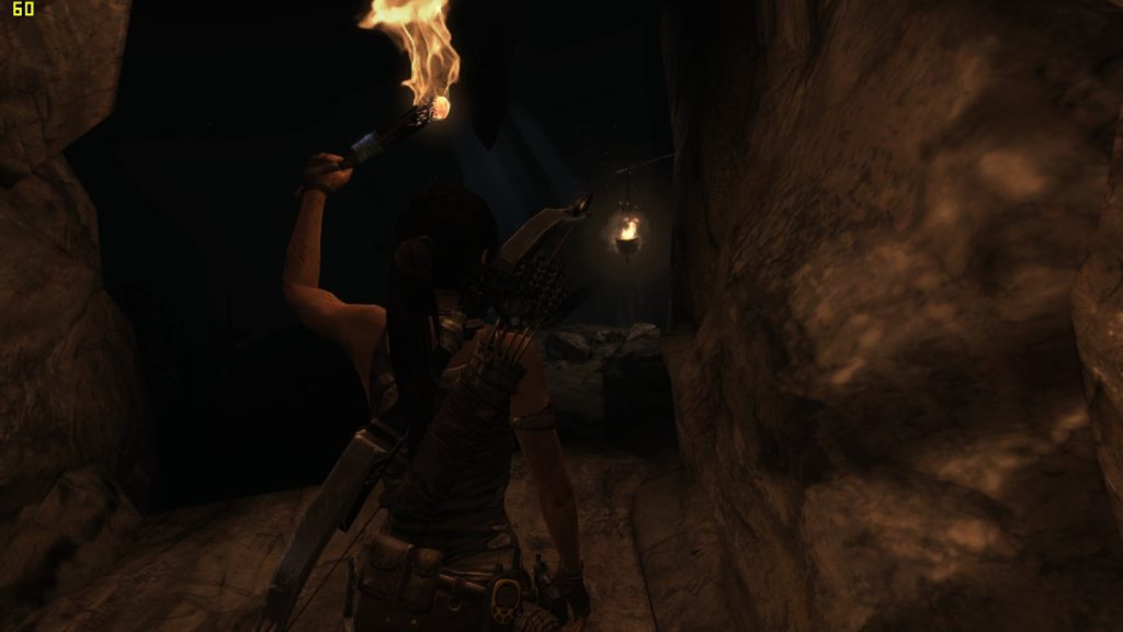 Zrzut ekranu z gry Tomb Raider na Lenovo V55t jaskinia