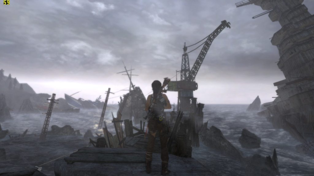 Zrzut ekranu z gry Tomb Raider na Lenovo V55t - wraki