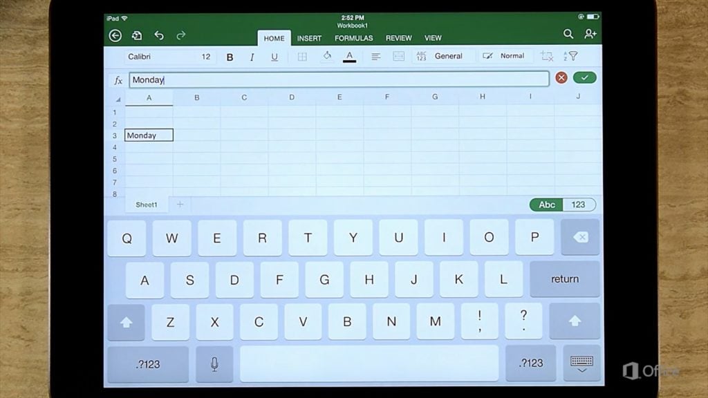 Microsoft Excel na iPadzie