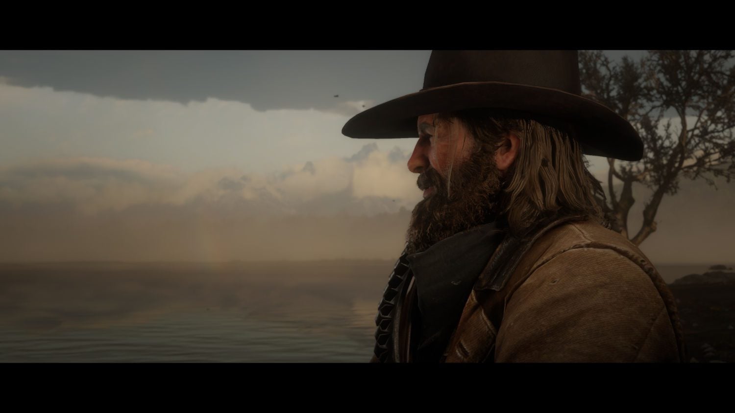 rozmyślający arthur morgan w rdr2