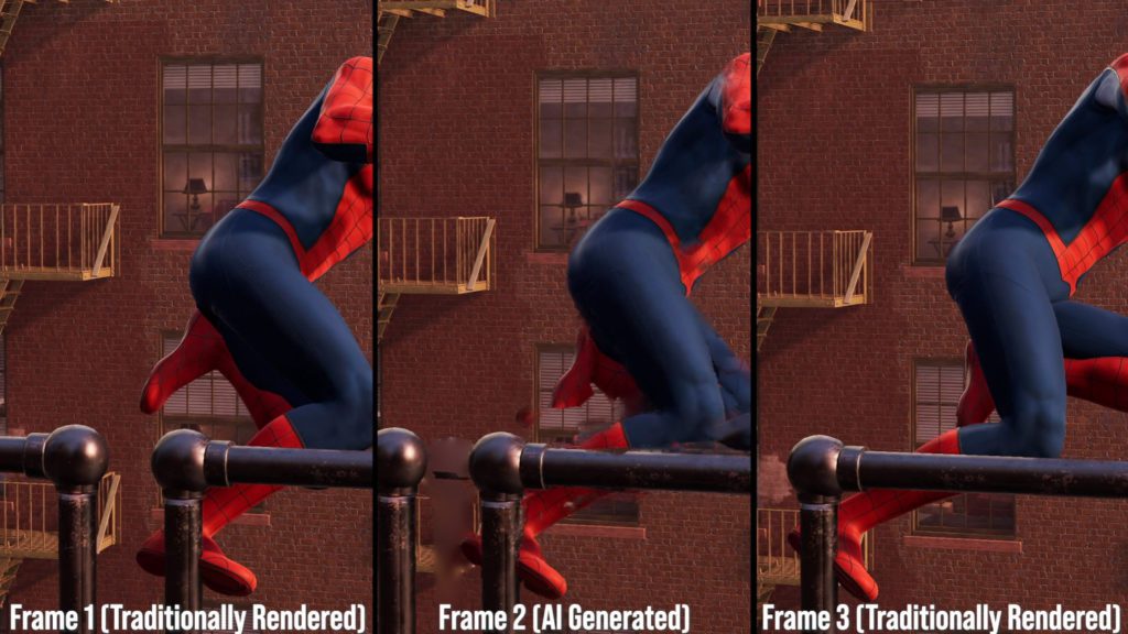 przekłamania obrazu w dodatkowej klatce dlss 3 w spider-man