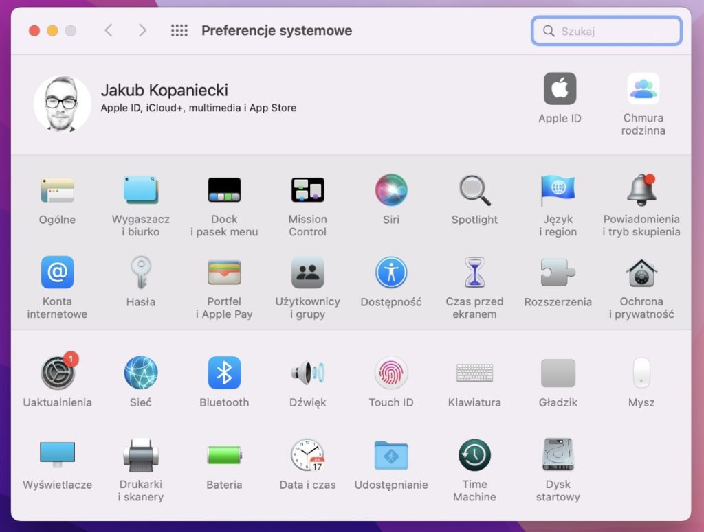 Preferencje systemowe w MacOS Monterey