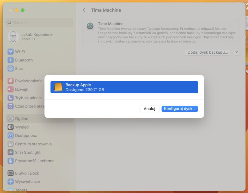 Backup MacBooka w MacOS ventura