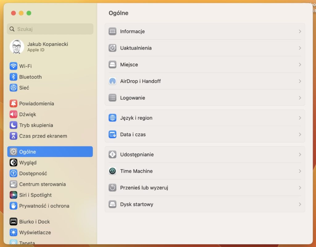 Ustawienia systemowe MacOS Ventura