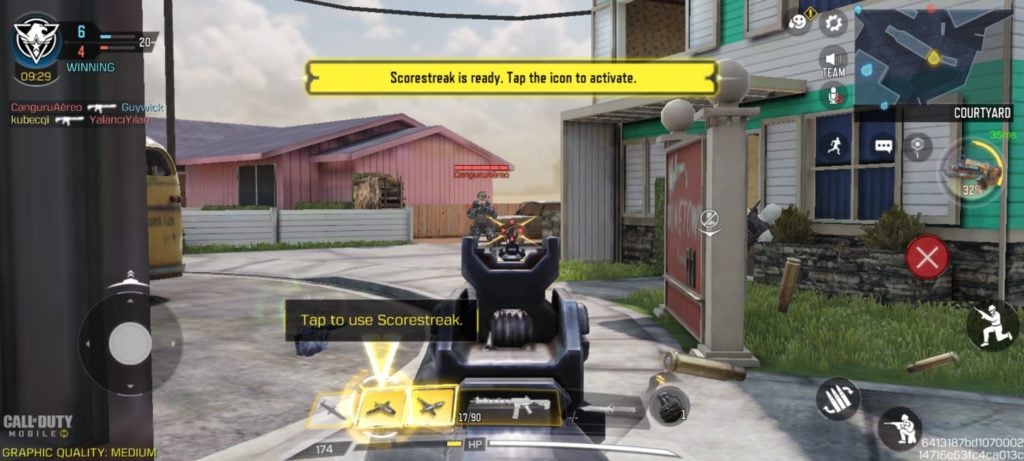 Zrzut ekranu z gry Call of Duty Mobile na Motoroli Moto G73