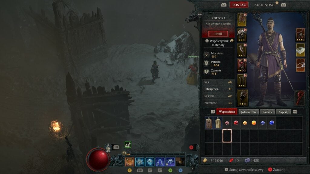 Poradnik Diablo IV - okno ekwipunku