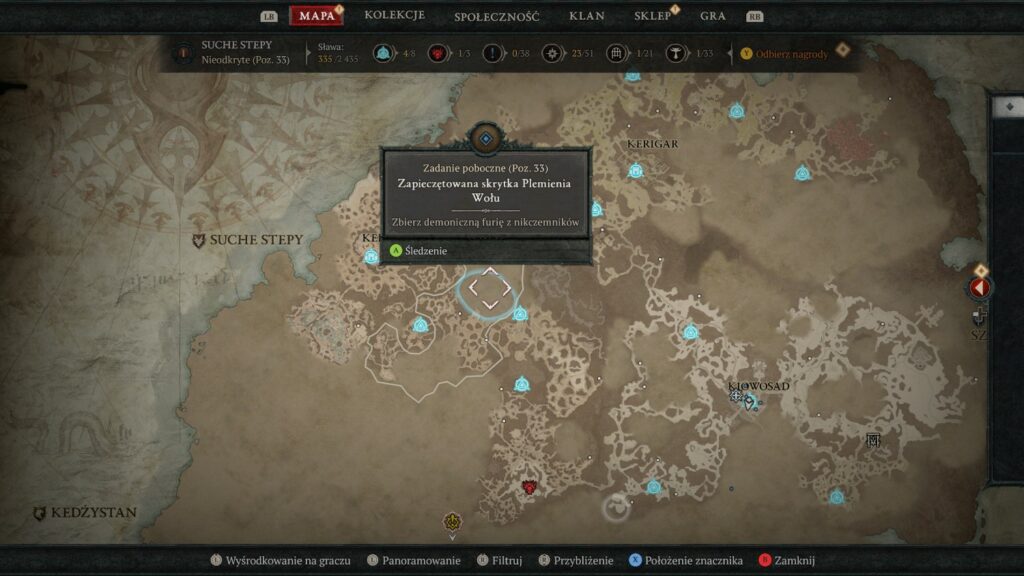 Zadania poboczne na mapie Diablo IV