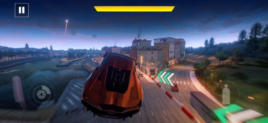 Zrzut ekranu z gry uruchomionej na iPhone 15