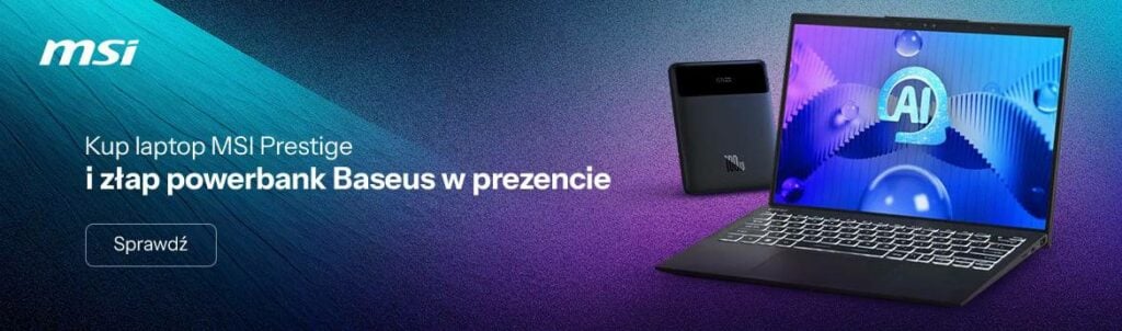 x-kom promocja Kup laptop MSI Prestige i złap powerbank Baseus w prezencie