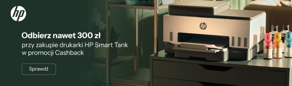 x-kom promocja Odbierz nawet 300 zł przy zakupie drukarki HP Smart Tank w promocji Cashback