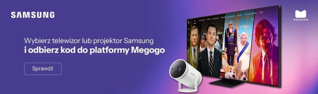 x-kom promocja Wybierz telewizor lub projektor Samsung i odbierz kod do platformy Megogo