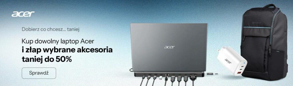 x-kom promocja Kup dowolny laptop Acer i złap wybrane akcesoria taniej do 50%